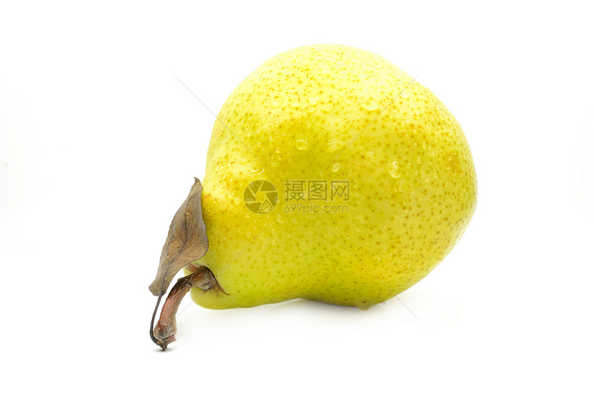 白色背景的黄梨食物水果茶点健康饮食图片