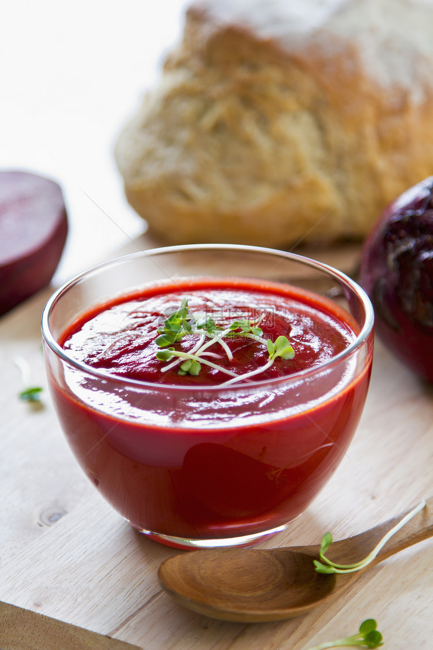 菜根汤紫色饮食美食绿色面包食物烹饪健康营养蔬菜图片