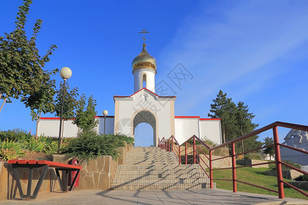 哥萨克人南俄罗斯哥萨克村场地圆顶宗教地标寺庙村庄纪念碑建筑学背景