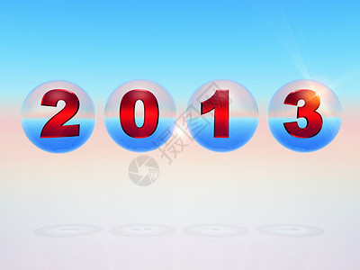 2013年插图日历水平数字庆典气泡背景图片