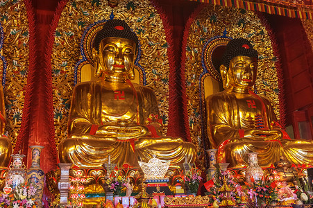 强巴林寺巴林寺佛像 位于25公里长的圣殿金子雕塑精神寺庙雕像团体宝林地标旅行佛教徒背景