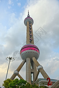 中国上海东方珍珠塔中国上海地方电视外观建筑通讯塔地标办公楼技术背景图片