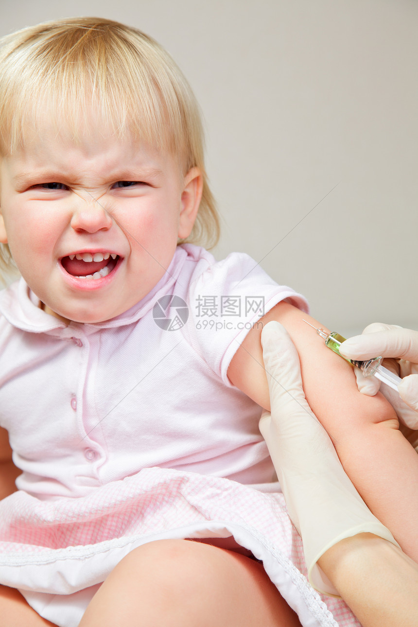 小女孩要打针护士免疫女孩肌肉疫苗婴儿诊所疾病手臂药品图片