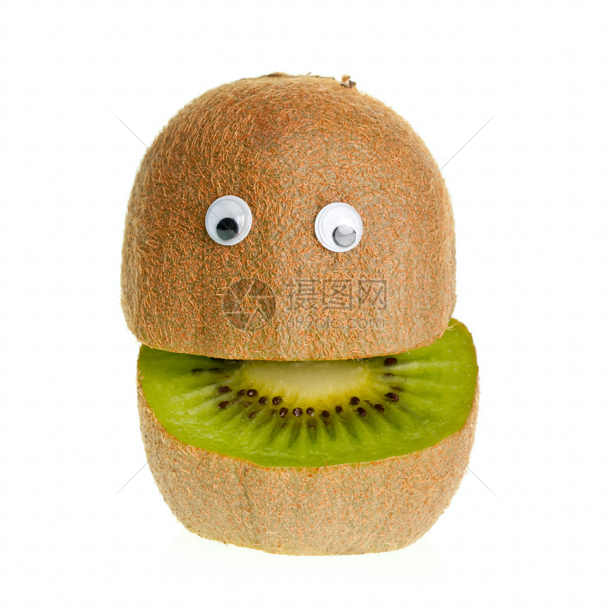 Kiwifruit 特性笑脸微笑漫画卡通片异国水果宏观热带奇异果食物图片