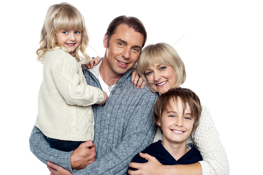 家庭肖像 一对夫妇及其两个孩子的家庭肖像图片