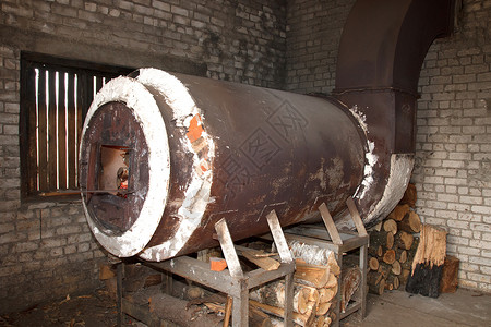 旧生锈金属工业炉背景