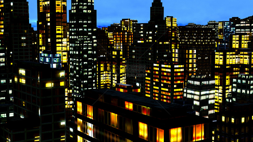 夜间商业区天空场景办公室街道建筑摩天大楼生活城市市中心天际图片