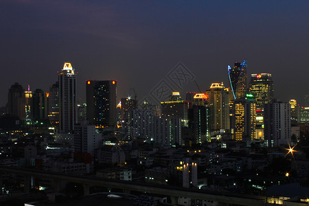 夜拍城市天线 泰国曼谷背景图片
