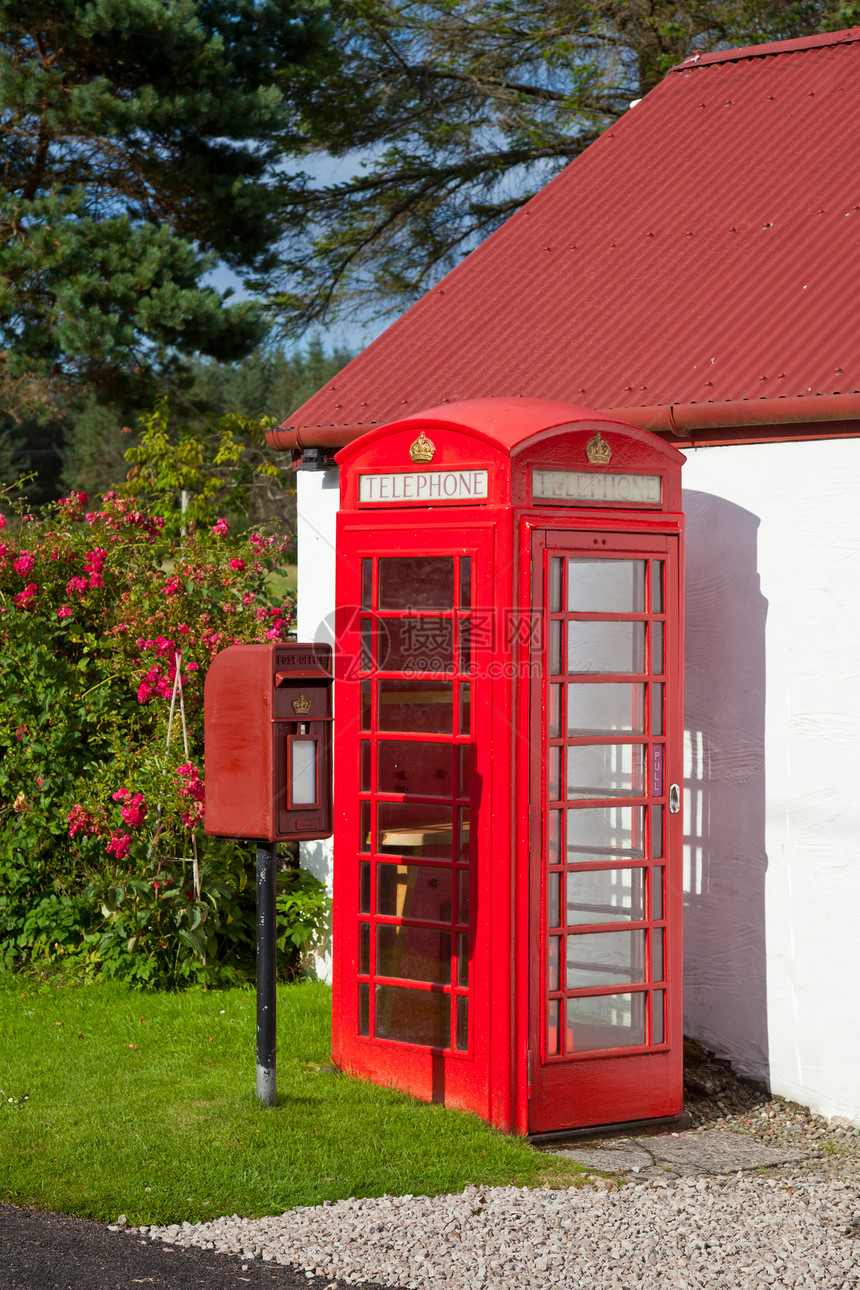 英国红色邮箱和电话箱图片