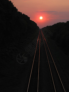 日落小路铁路旅行背景图片
