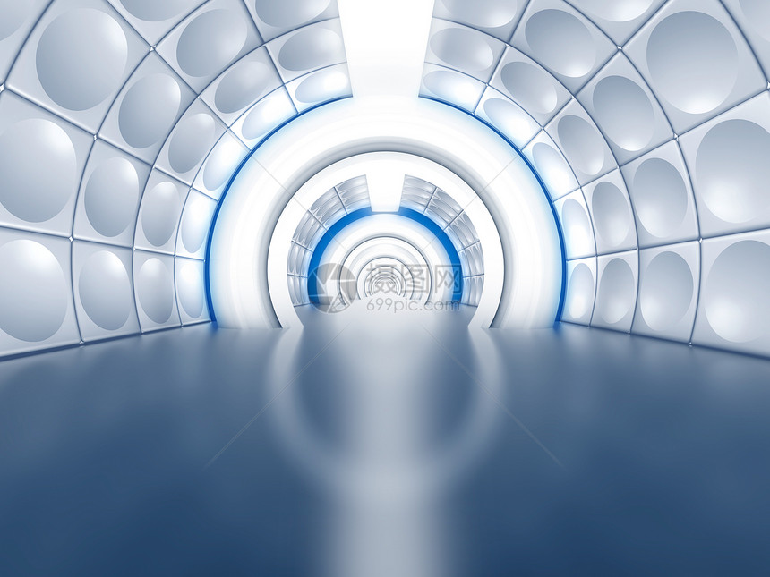 未来隧道 如太空船走廊反射建筑商业科学艺术技术房间地面飞船科幻图片