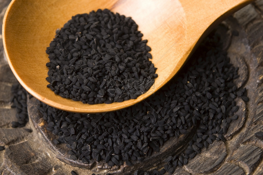 奈杰拉种子粮食烹饪美食焦点香料选择性黑种草重量食物棕色图片