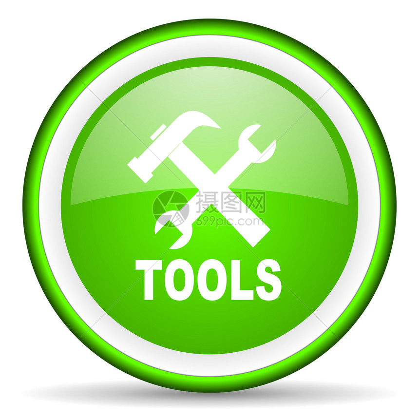 白色背景上的绿色绿光图标工具手机服务生态乐器作坊锤子工程维修商业网站图片