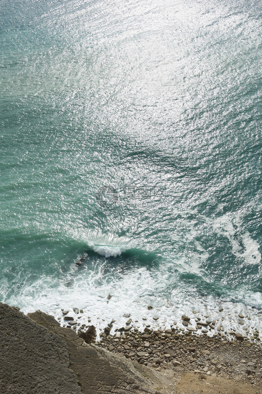 海面海浪海洋海景反射冲浪天蓝色涟漪海岸泡沫蓝色图片