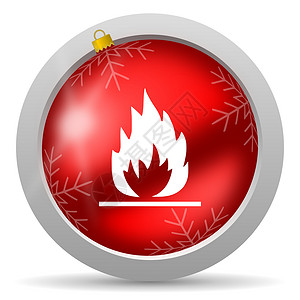 红色火焰图标白色背景上的红光闪亮的圣诞节图标背景