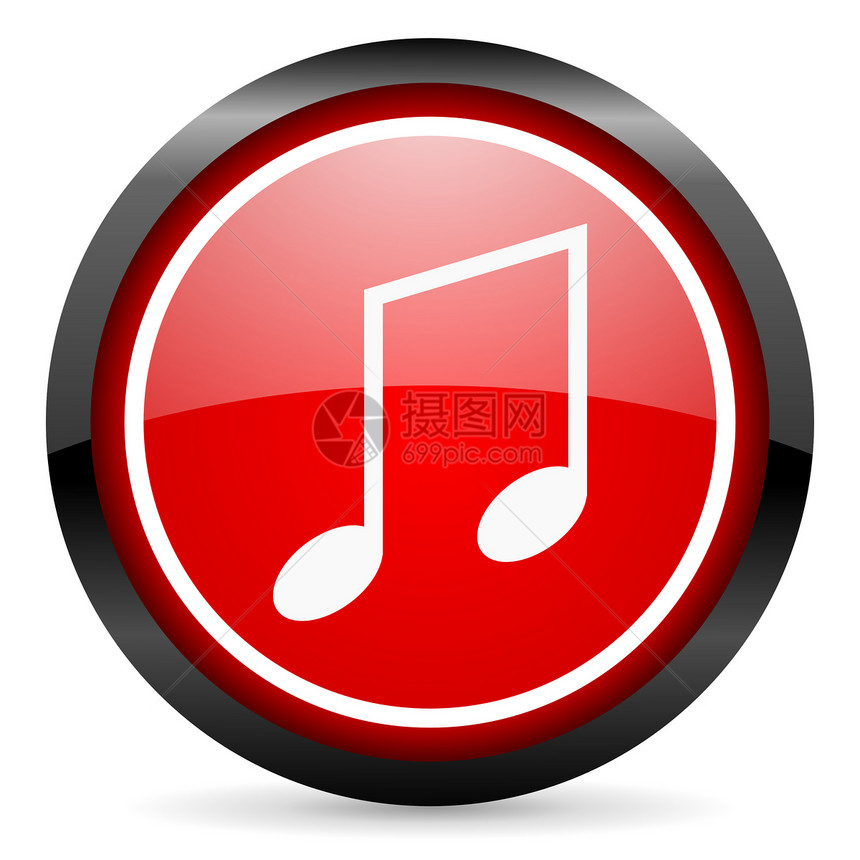 白色背景上圆圆红色闪光图标商业乐器网站音乐蓝色电话控制键盘旋律艺术图片