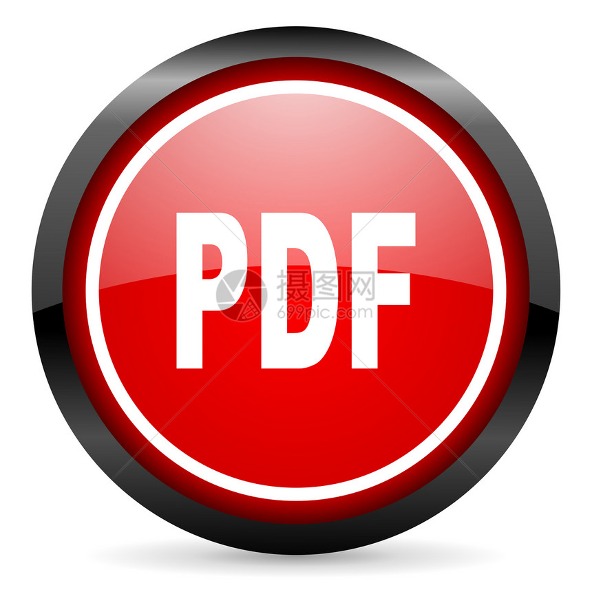 pdf 白背景上的圆红色光滑图标键盘依恋办公室文档报纸杂志网络网站界面手机图片