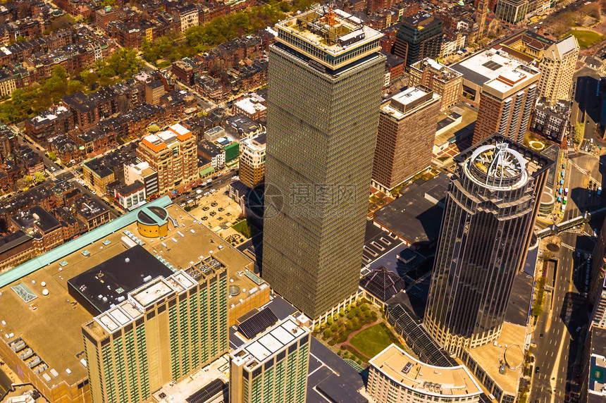 波士顿后湾天线飞机路口邻里天空市中心购物直升机空气城市图片