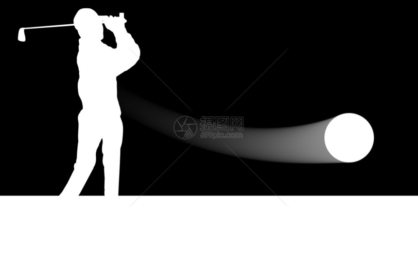 高尔夫波动黑色运动俱乐部白色高尔夫球插图图片