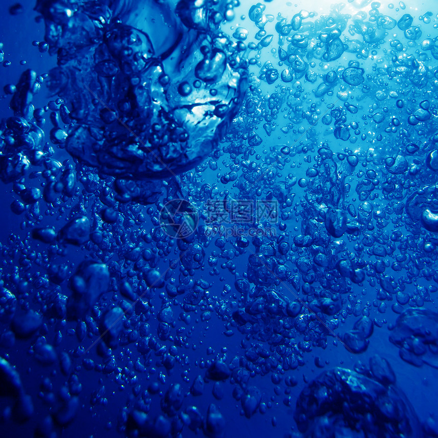 空气气泡温泉水疱水泡水滴运动反射呼吸液体蓝色圆圈图片