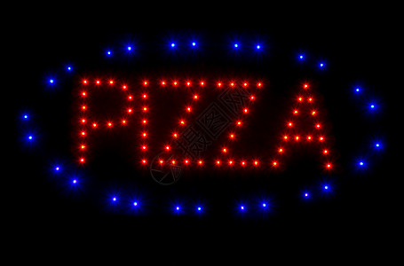 比萨街道酒吧荧光餐厅黑色招牌食物标签辉光背景图片