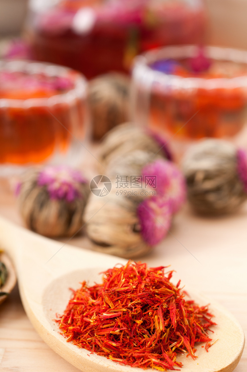 香草天然花卉茶和干花玻璃植物食物饮料药品茶壶酿造疗法杯子玫瑰图片