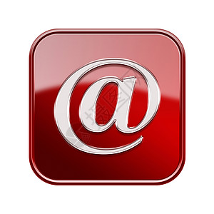 邮箱图标电子邮件符号图标红色 在白色背景上孤立背景