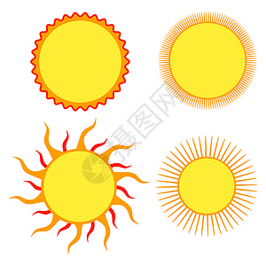 一套太阳设计元素 矢量插图徽标太阳光阳光创造力光束背景图片