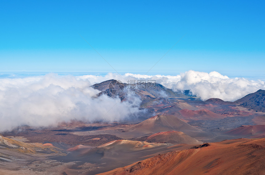 Haleakala 火山和Crater Maui夏威夷远足火山岩起源地质学岩石陨石图片