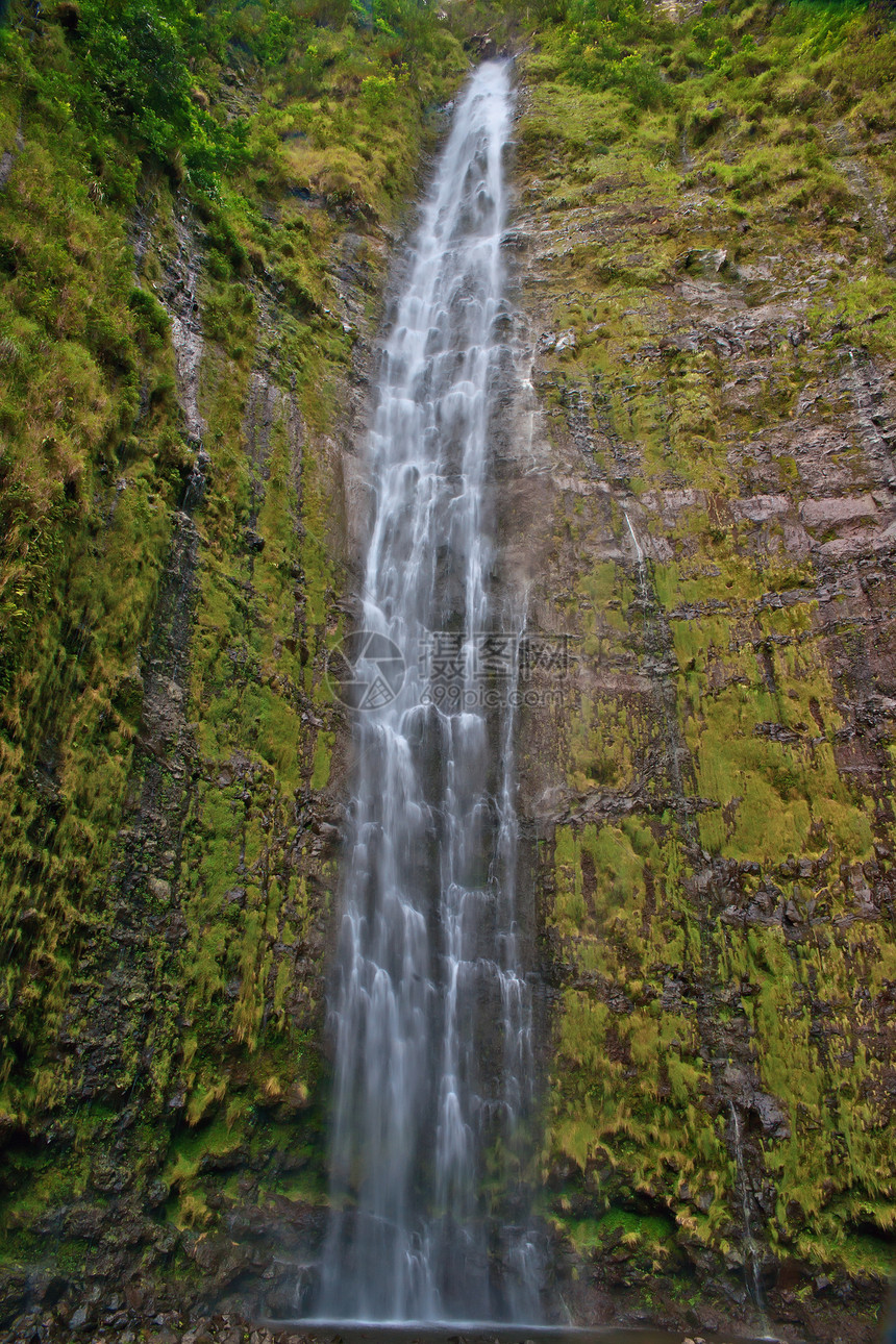 Maui夏威夷的Waimoku瀑布外木远足气候地方热带图片