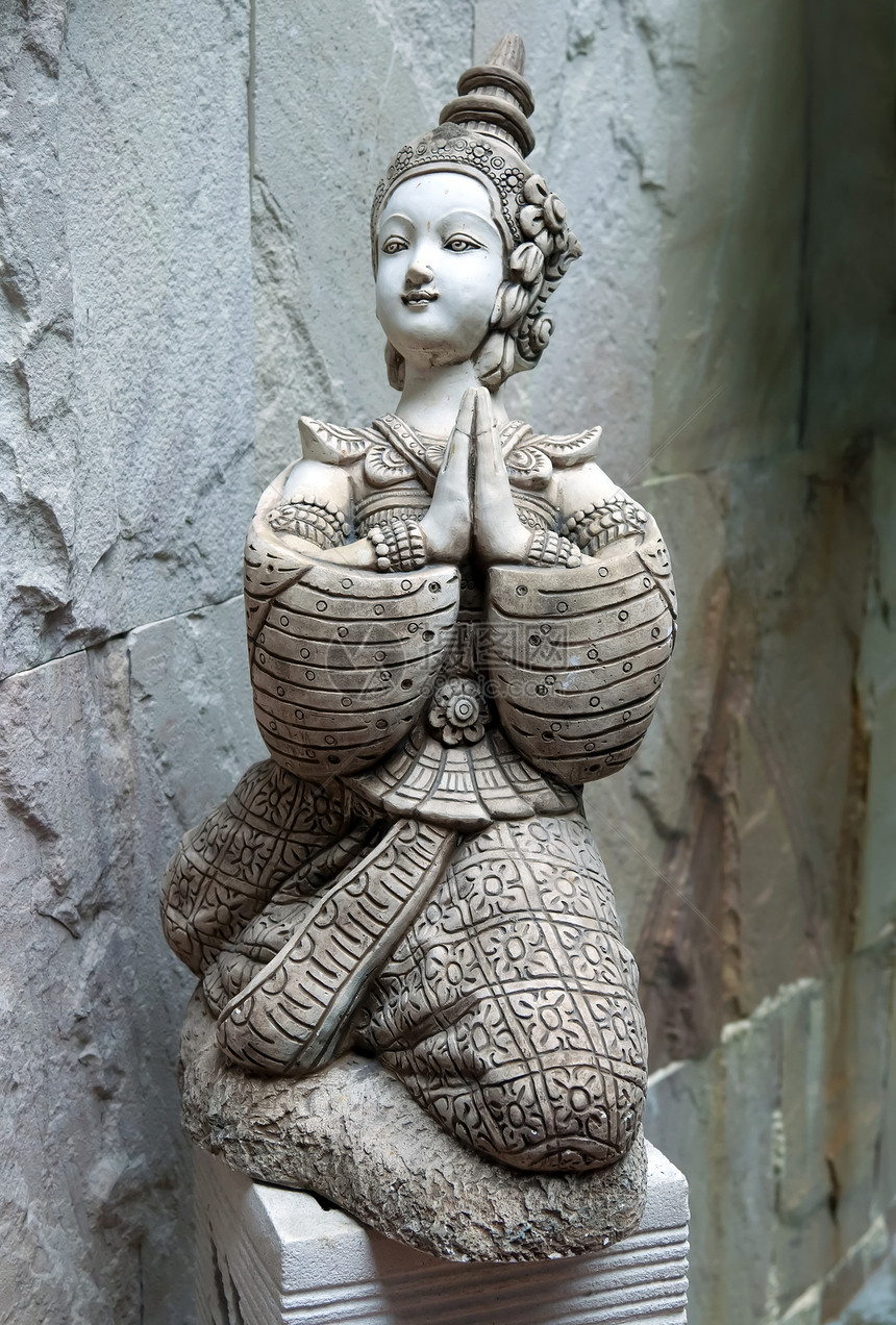 亚洲雕像信仰遗产旅游女士艺术旅行雕塑佛教徒身体传统图片