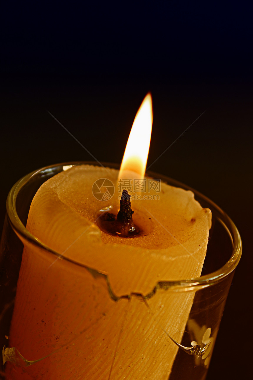 蜡烛点燃耀斑照明橙子宗教烧伤火焰横幅记忆灯芯图片