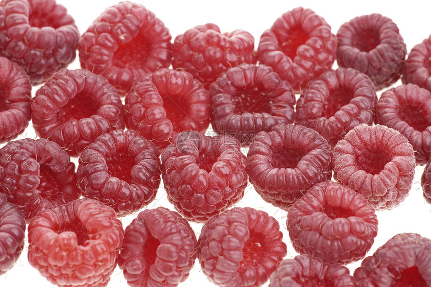 兰草莓覆盆子红色团体水果食物宏观白色图片