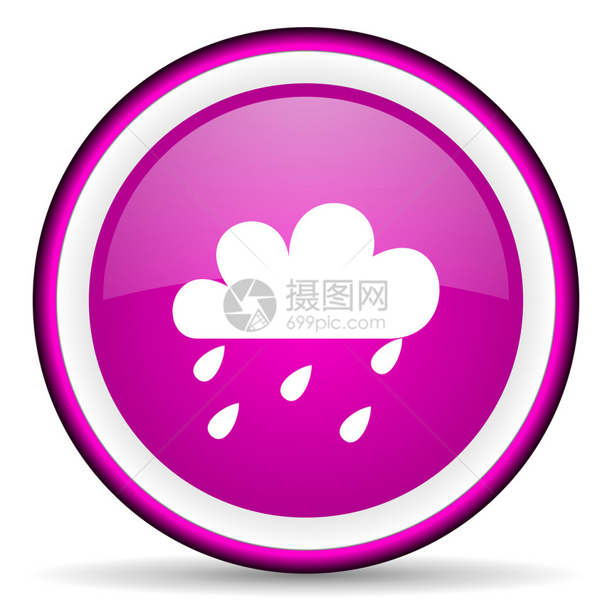 白色背景上的天气紫紫色闪光图标多云晴雨表气象网络预测钥匙预报粉色手机圆圈图片