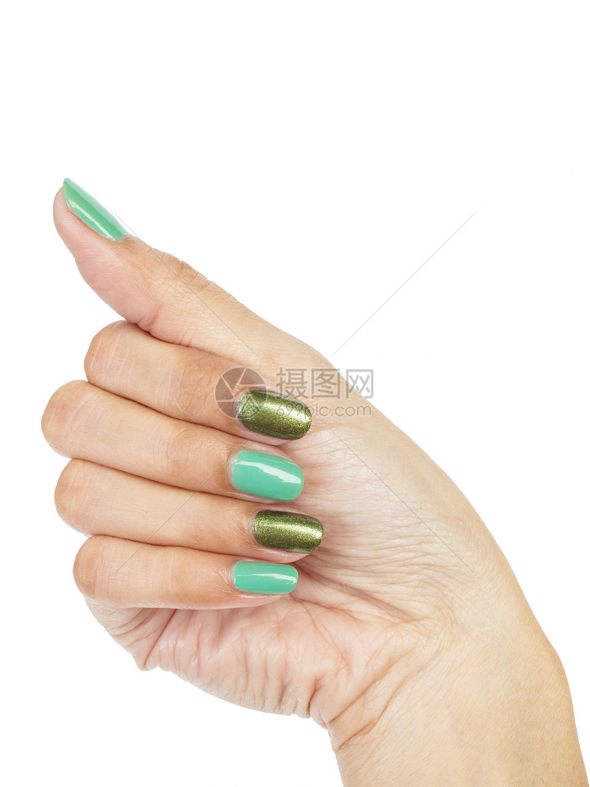 妇女用指甲修指甲的手奢华护理皮肤温泉抛光手指美甲婚礼卫生女性图片