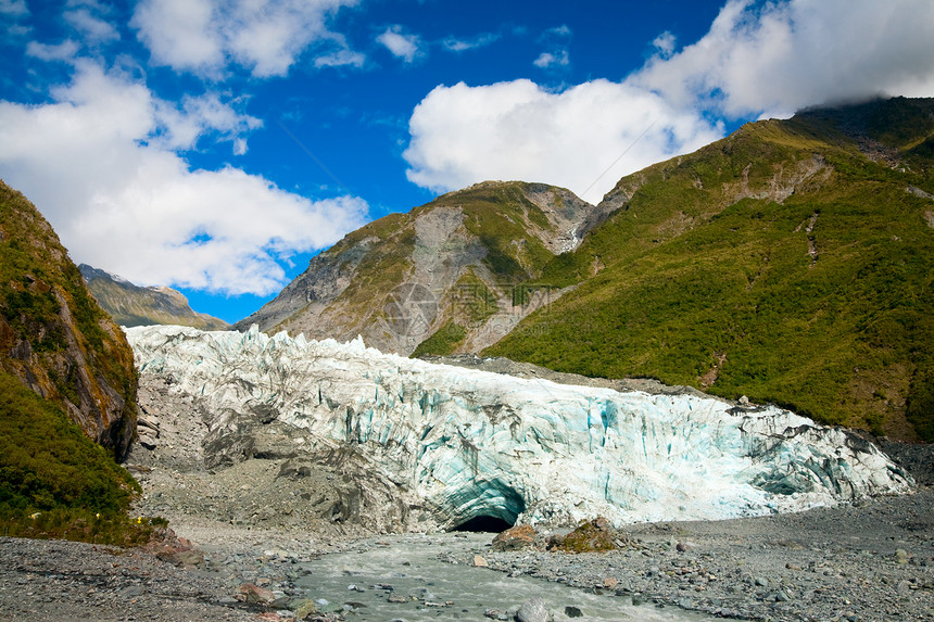 Fox 冰川晴天冒险蓝色热带端面远足环境气候洞穴岩石图片