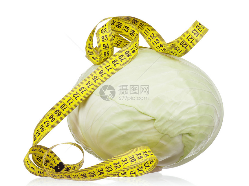 新鲜菜菜绿色仪表工具产品植物蔬菜树叶东西卷尺测量图片