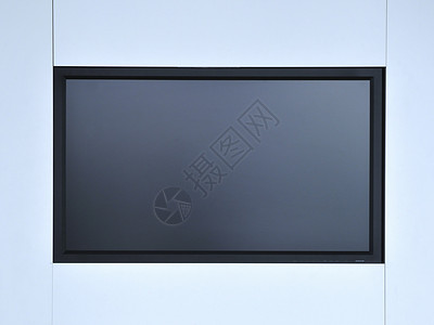 空白平板面板长方形白色电脑框架木板屏幕黑色电视背景图片