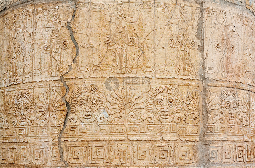 古希腊古代画的圆柱写作古物艺术插图石头文化绘画考古学涂鸦博物馆图片