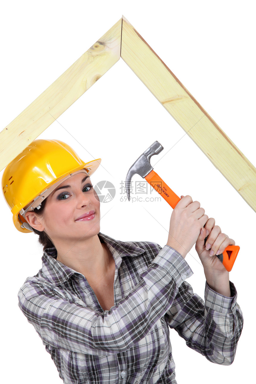 妇女建楼图片