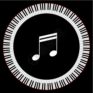 钢琴键圈插图钥匙音响键盘笔记器材音乐乐器背景图片