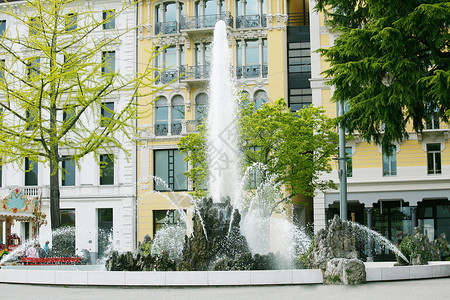 瑞士卢加诺 不喷泉背景图片