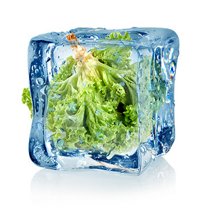 冰立方体和生料背景