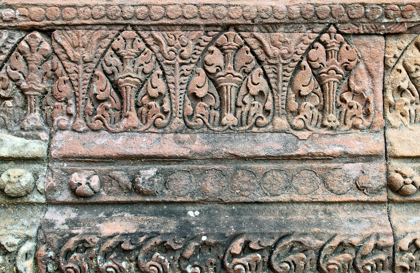 泰国Phanomrung寺庙古石墙大理石瓦砾花岗岩黏土石工墙纸城堡岩石框架石头图片