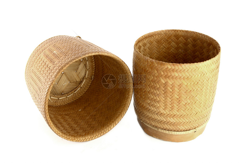 一个木竹老式的粘糊大米竹木板盒木头乡村编织篮子材料竹子盒子活力烹饪早餐图片