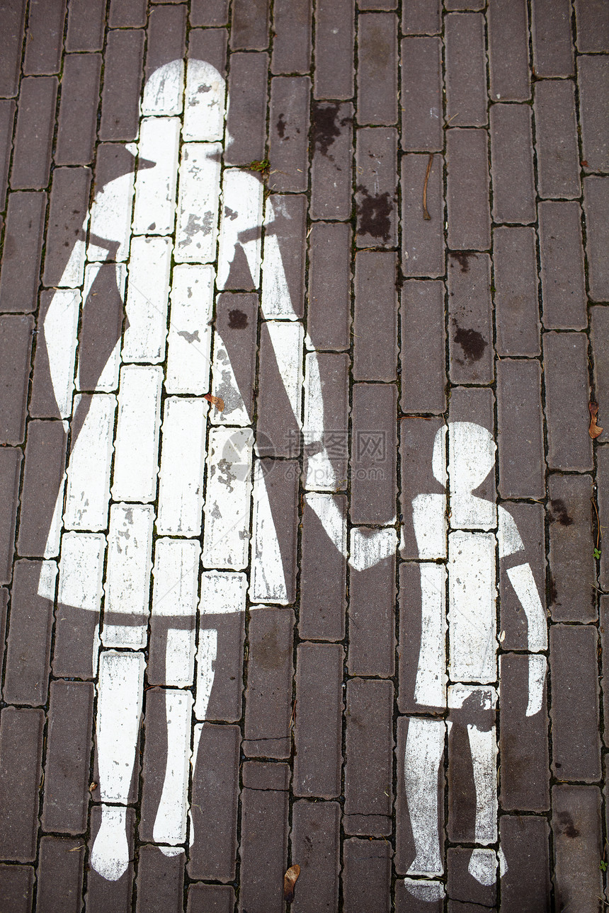 道路标志母亲和孩子图片