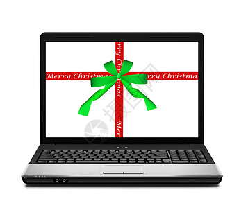Christmas笔记本电脑屏幕反射电气工作键盘展示办公室包装钥匙技术背景图片