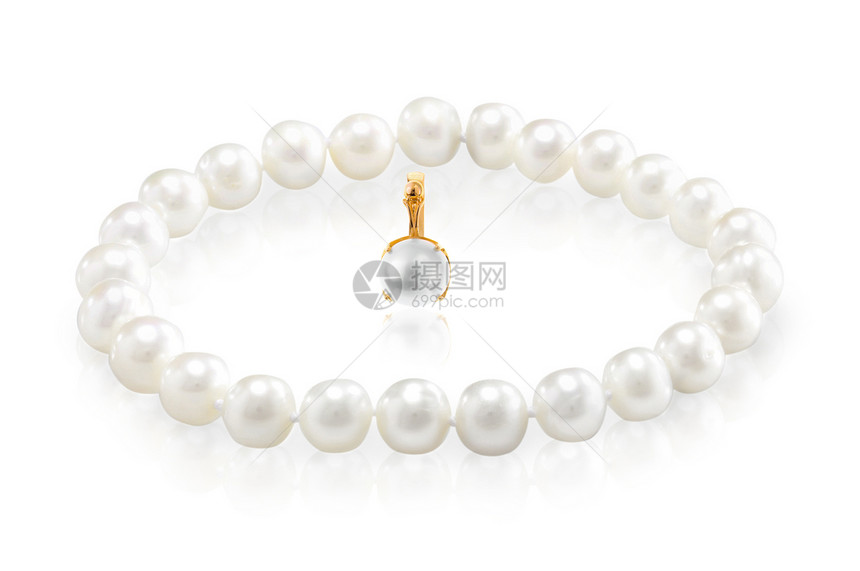 珍珠珠珠 白底的珠宝项链珍珠奢华魅力礼物细绳珠子白色女性化图片