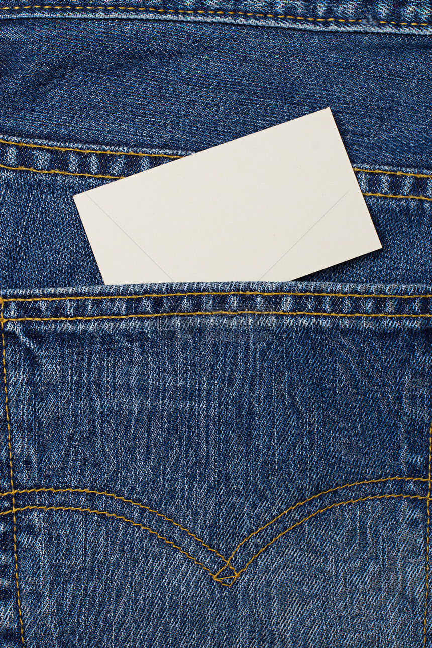 空白卡 口袋内有复制空间纺织品蓝色牛仔裤接缝材料短裤裤子水平卡片牛仔布图片