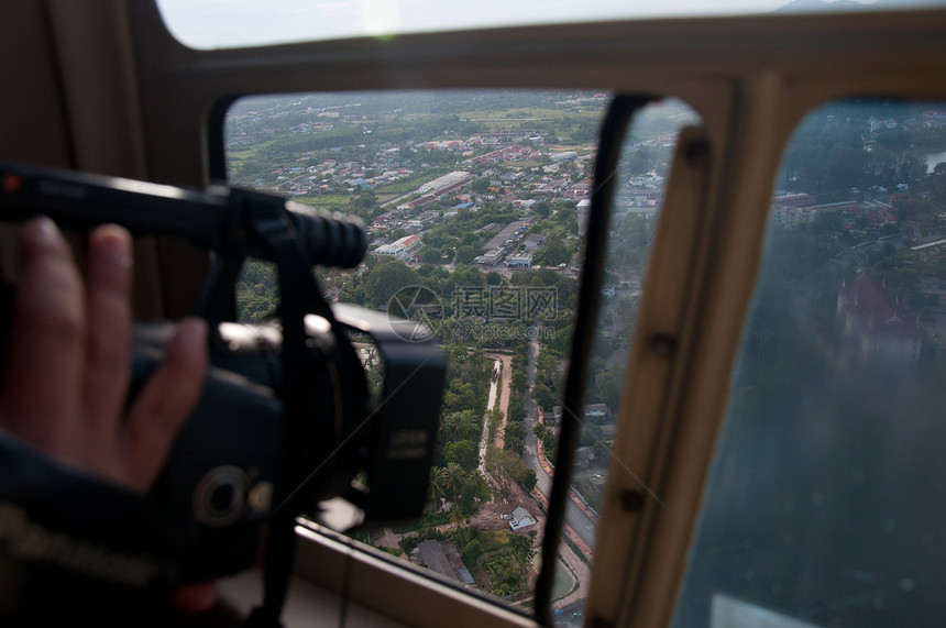 直升机录制的录像图片